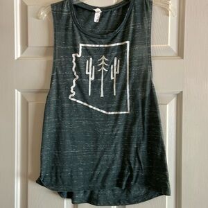 Bella Canvas Dark Green Arizona Muscle Tee